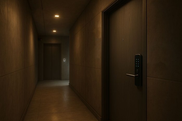 Современный подъезд с охраной